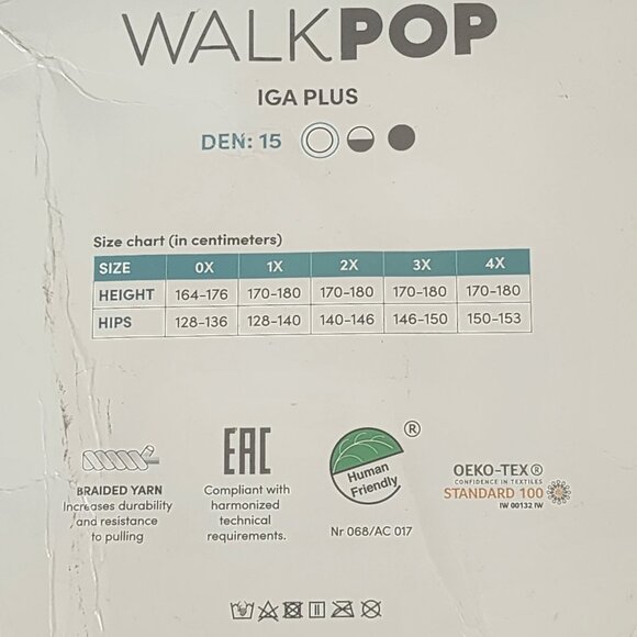 Walk Pop Black 15 Denier Sheer IGA Plus Back Leg Seam Legwear Tights Size 2X - Picture 12 of 16